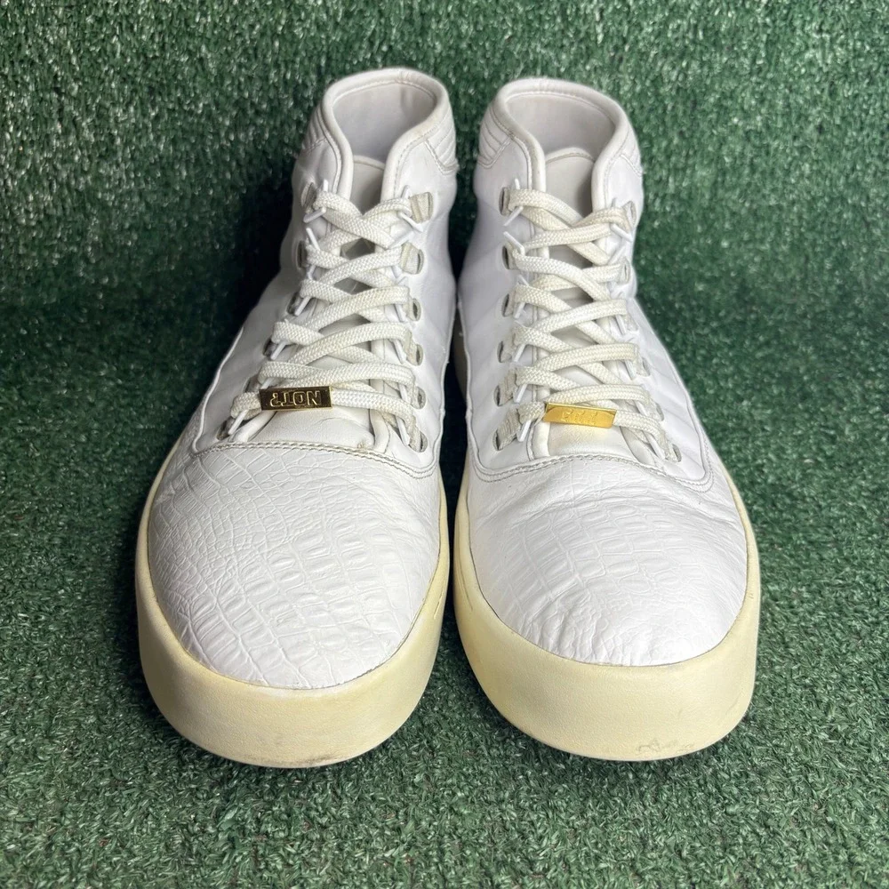 Jordan Westbrook 0 Croc Leather High Top Lifestyle Sneakers White Mens Size 12